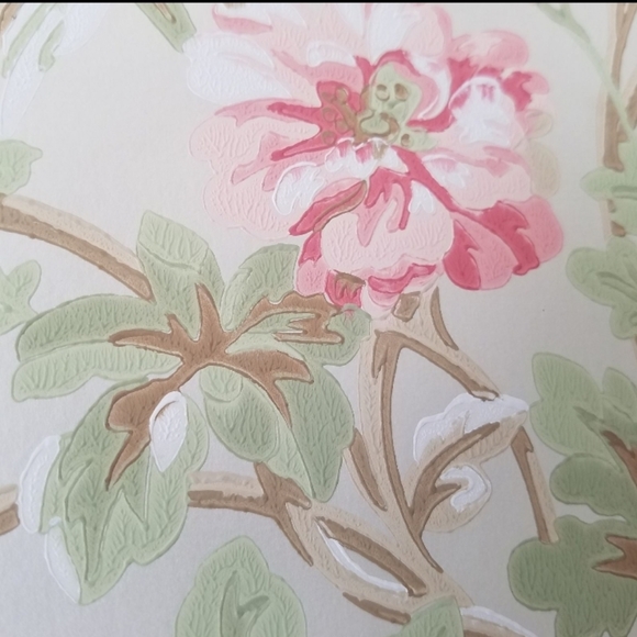 RESERVED Wallpaper Handpainted Trailing Rose 2 ROLLS - Picture 7 of 8
